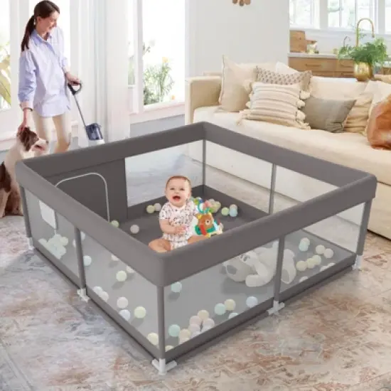 Large Baby Playpen &ndash; 47&times;47in Toddler Play Yard, Indoor Activity Fence for Apartments, Safe & Spacious Play Area image {7}