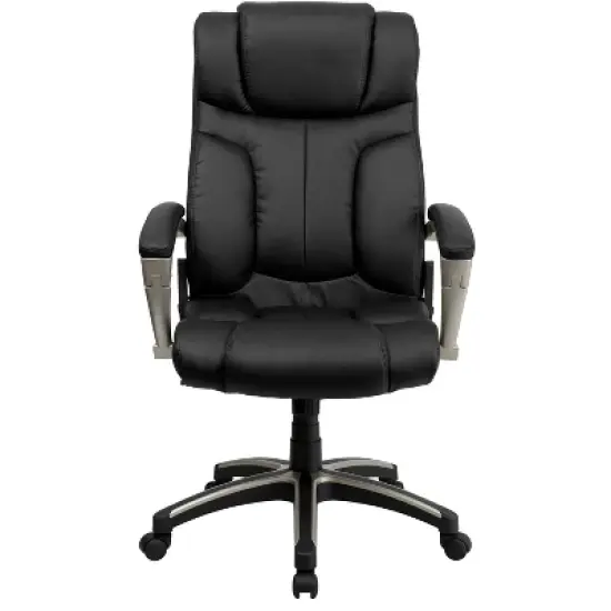 Flash Furniture Hansel High Back Folding Black LeatherSoft Executive Swivel Office Chair with Arms image {8}