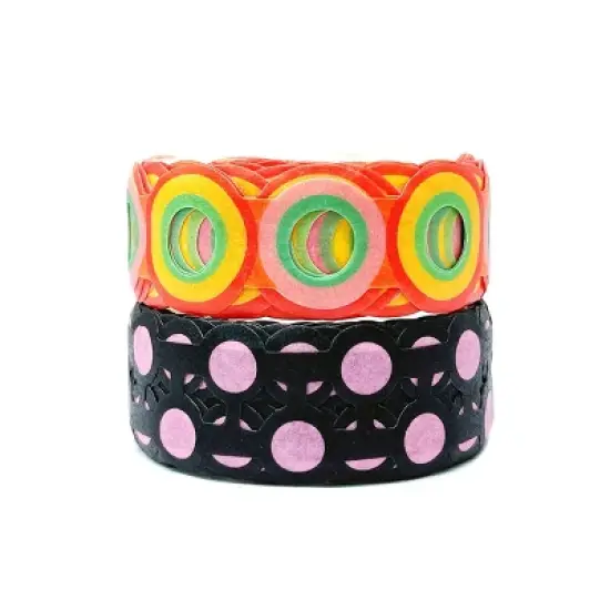 Wrapables Bright Geometric Design Hollow Washi Masking Tape 4M Length Total (Set of 2) image {10}