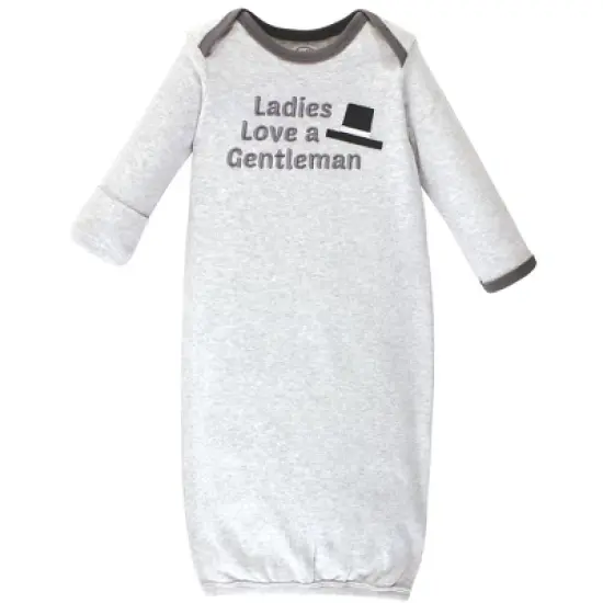 Luvable Friends Baby Boy Cotton Long-Sleeve Gowns 4pk, Ladies, 0-6 Months image {1}