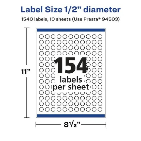 Avery Glossy Clear Round Labels with Sure Feed, .5" diameter image {4}