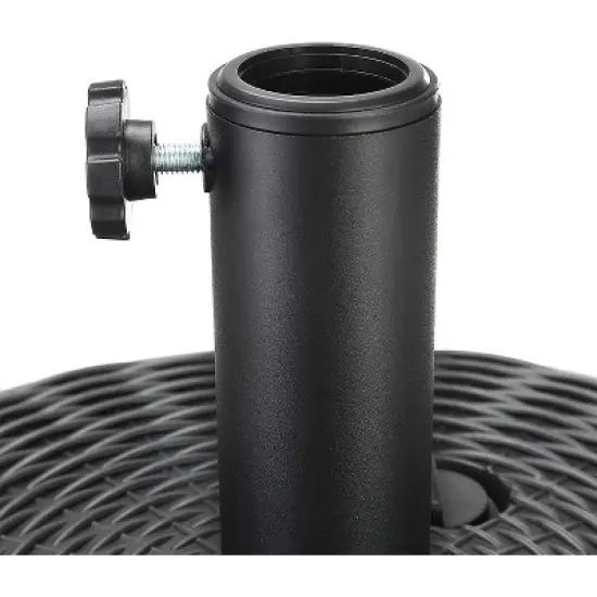 Rattan Design Resin Fillable Umbrella Base Black - Backyard Expressions image {3}