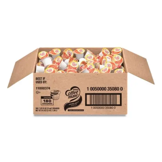 Coffee mate Liquid Coffee Creamer, Hazelnut, 0.38 oz Mini Cups, 180/Carton image {6}