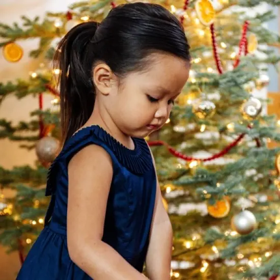 Hope & Henry Girls' Sleeveless Pleated Collar Sateen Party Dress, Infant image {4}