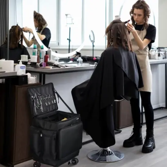 Byootique Rolling Nail Polish Organizer Manicure Storage Case Makeup Trolley image {4}