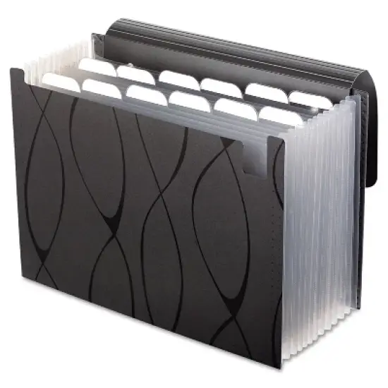 Pendaflex Sliding Cover Expanding File 13 Pockets 1/6 Tab Letter Black 02327 image {1}