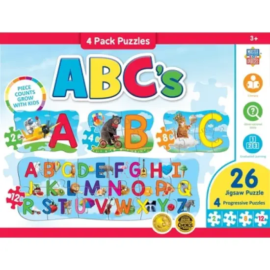 MasterPieces 26 Piece Jigsaw Puzzle for Kids - ABCs 4-Pack - 22.5"x8" image {1}