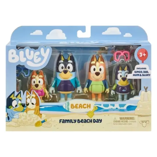 Bluey Family Beach Day Figures - 4pk image {1}