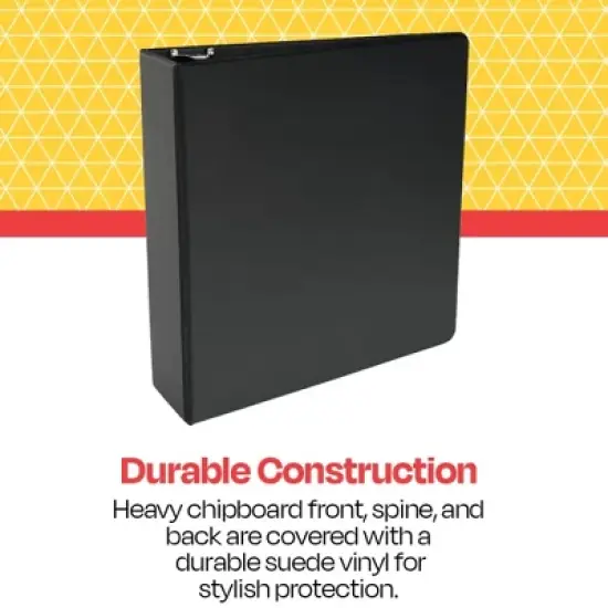 School Smart D Ring Binder, Polypropylene, 3 Inches, Black image {5}