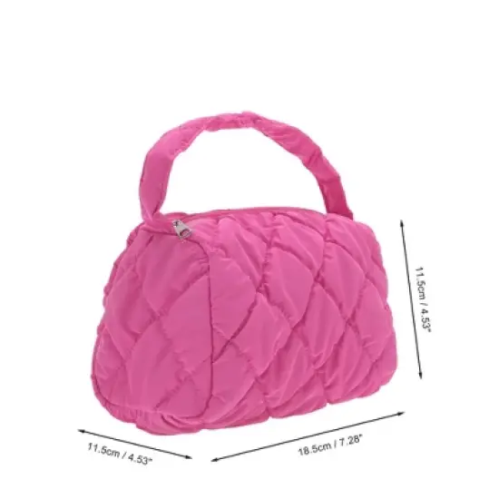 Unique Bargains Portable Makeup Bag Rose Red 1 Pc image {4}