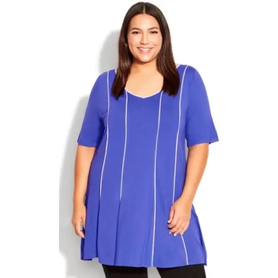 Women's Plus Size Swing Panel Tunic - blue | AVENUE image {6}