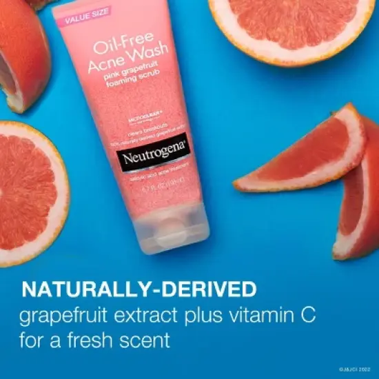 Neutrogena Oil Free Pink Grapefruit Acne Face Wash with Vitamin C for Breakouts - 6.7 fl oz image {5}