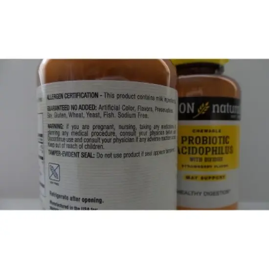 Mason Natural Probiotic Acidophilus Supplement Chewable Wafers Strawberry 100ct image {4}