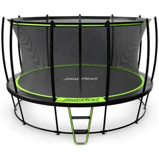 JumpFlex HERO Round Outdoor Backyard Trampoline Playset for Kids with Net Safety Enclosure and Ladder image {6}