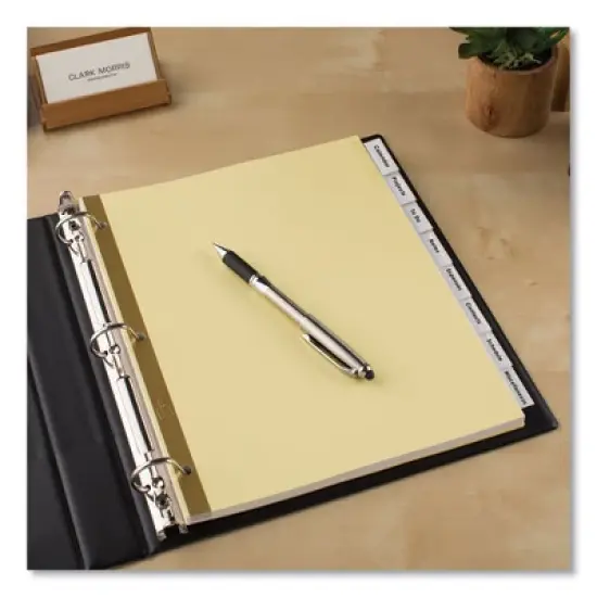 Avery Insertable Big Tab Dividers, 8-Tab, Double-Sided Gold Edge Reinforcing, 11 x 8.5, Buff, Clear Tabs, 1 Set image {6}