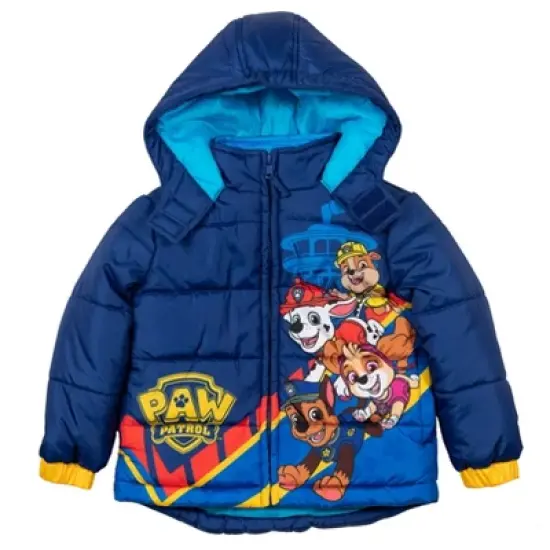 Paw Patrol Rubble Marshall Chase Zip Up Puffer Jacket Little Kid to Big Kid image {2}
