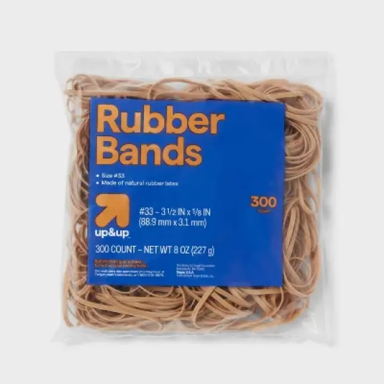 Rubberband 300ct Size 33 3-1/2''x 1/8'' Tan - up&up&trade;: Office Stationery, Beige, Rubber Material, Clips & Fasteners image {5}