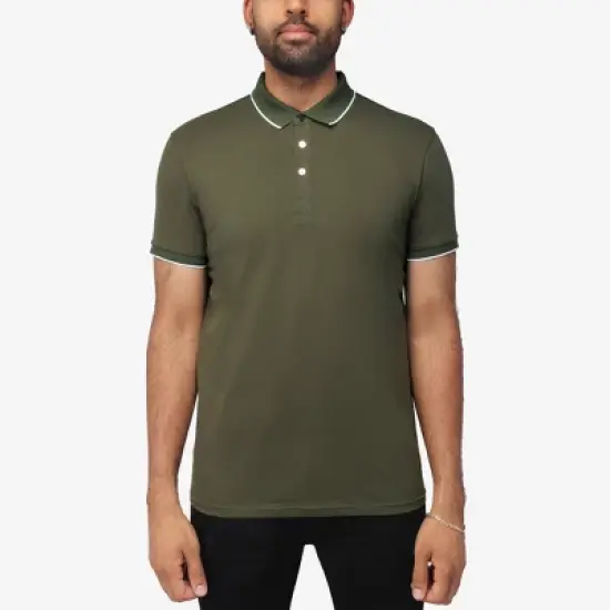 X RAY Men's Short Sleeve Snap-Placket Polo image {10}