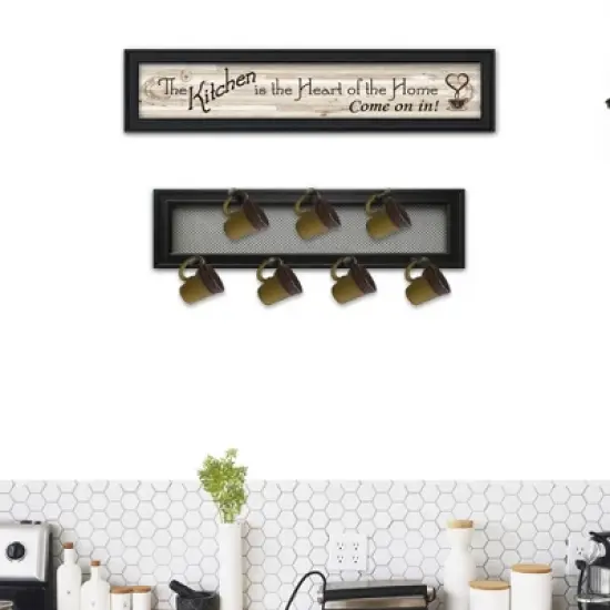 Gulches (The Kitchen Vignette)2-Piece Vignette with 7-Peg Mug Rack by Millwork Engineering, Black Frame image {1}
