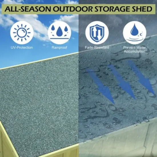 Karl Home 55''W X 63''H Green Solid Wood Outdoor Storage Shed image {5}