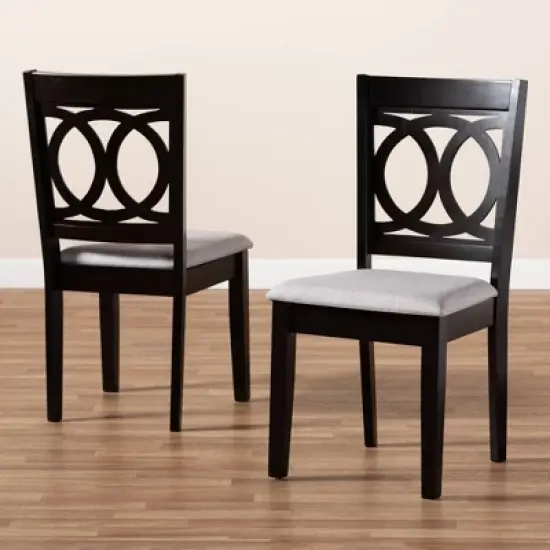 2pc Lenoir Upholstered Wood Dining Chair Set - Baxton Studio image {5}