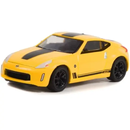 2019 Nissan 370Z (Heritage Edition) Chicane Yellow with Black Stripes "Hot Hatches" Series 1/64 Diecast Model Car by Greenlight image {1}