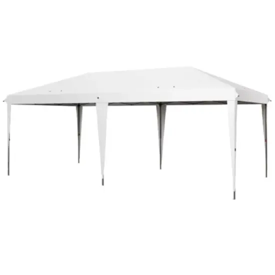 DSVIMOY 10'*20' Pop Up Canopy Tent, Outdoor Instant Gazebo Sun Shade Shelter for Catering, Wedding, White, 230.4"*116.4"*106.8" image {1}