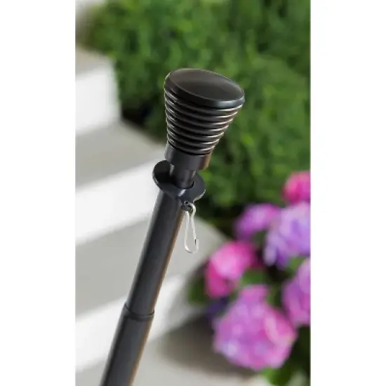 Evergreen Ridged Cone Interchangeable Finial, Black- 3x2.25x2.25 in Durable Hardware for Flags image {2}