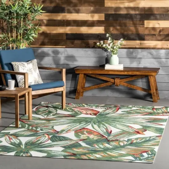 nuLOOM Contemporary Floral Lindsey Indoor/Outdoor Patio Area Rug image {1}
