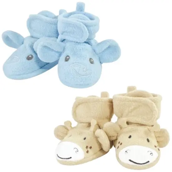 Hudson Baby Cozy Fleece Booties, Elephant Giraffe, 0-6 Months image {5}
