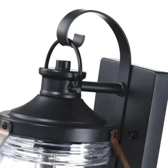 Outdoor Wall Lantern with Architectural Sconces Matte Black - Wellfor image {3}