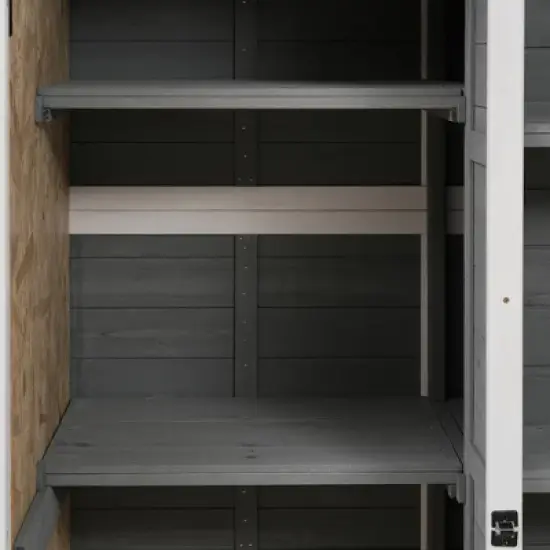 Whisen 5.5ft Outdoor Storage Shed with Waterproof Roof, Lockable Doors & Shelves image {13}