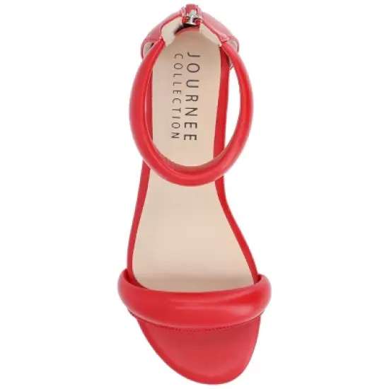 Journee Collection Womens Peytonn Back Heel Zip Ankle Strap Sandals Red 6 image {3}