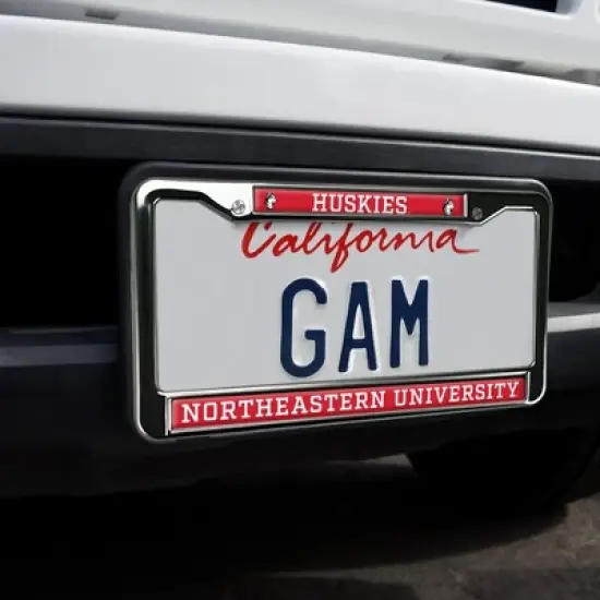 Northeastern University Mascot Full Size Standard License Plate Metal Frame image {1}