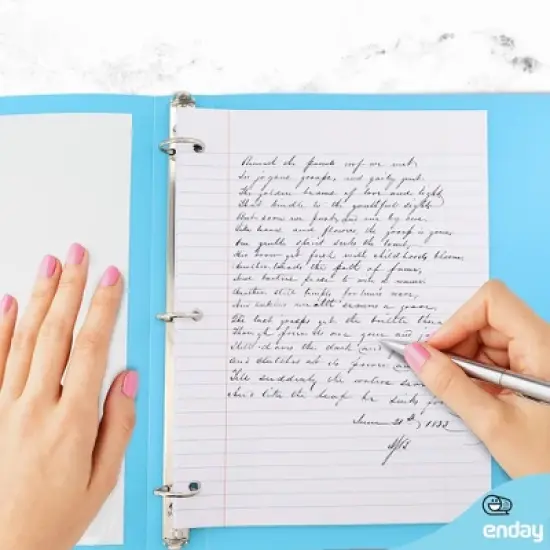 Enday 1" Flexible 3-Ring Binder With Pocket image {4}