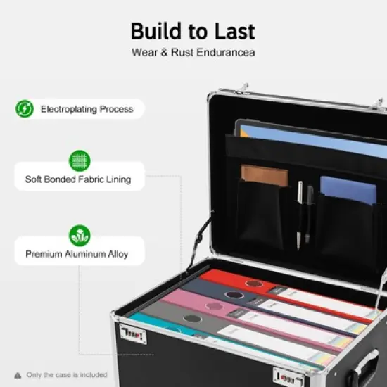 YIYIBYUS Locking Mobile File Lock Box, Hand pull File Case image {5}