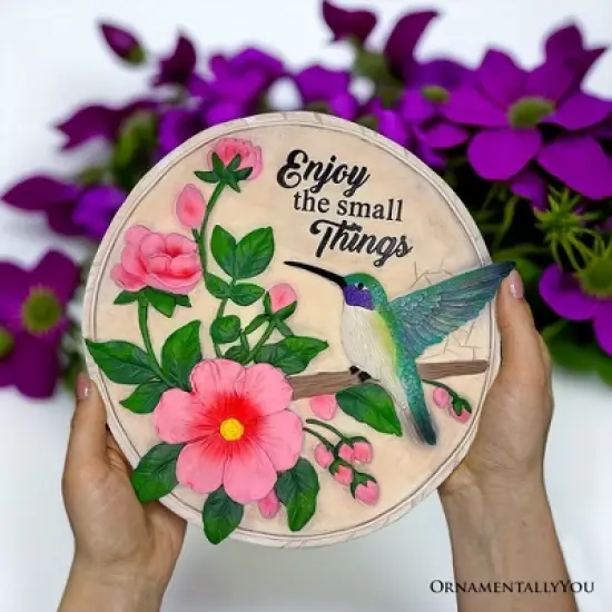 Enjoy the Small Things Hummingbird Stepping Stone, 9.5" Decorative Garden Appreciation Gift| OrnamentallyYou image {5}