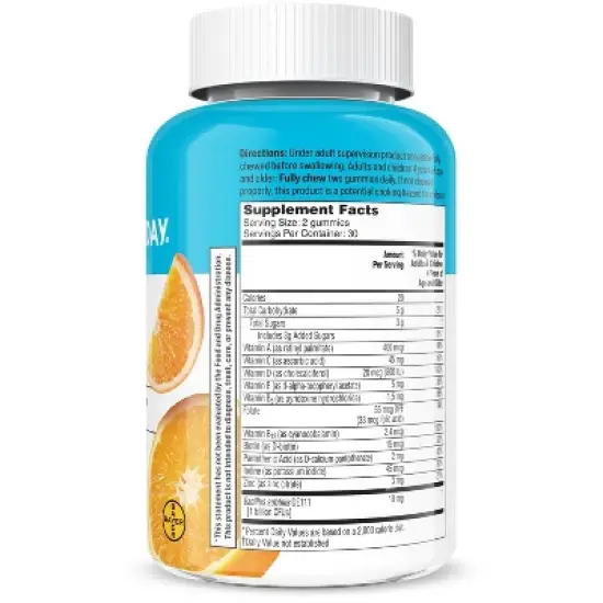 One A Day Kids' Multivitamin with Probiotic Gummies for Digestive Health - Orange - 60ct image {1}