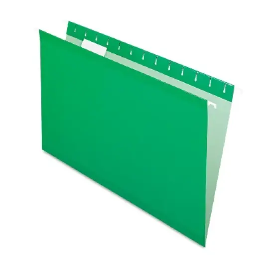 Pendaflex Reinforced Hanging Folders 1/5 Tab Legal Bright Green 25/Box 415315BGR image {2}