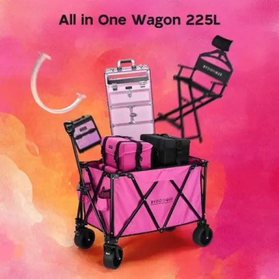 Byootique 225L Large Capacity Folding Wagon Collapsible Cart for Camping image {1}