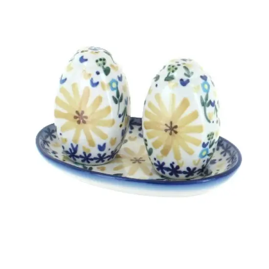 Blue Rose Polish Pottery 2D WR Unikat Salt & Pepper Shakers image {2}