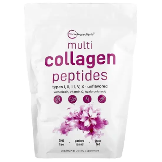 Micro Ingredients Multi Collagen Peptides, Unflavored, 2 lb (907 g) image {2}