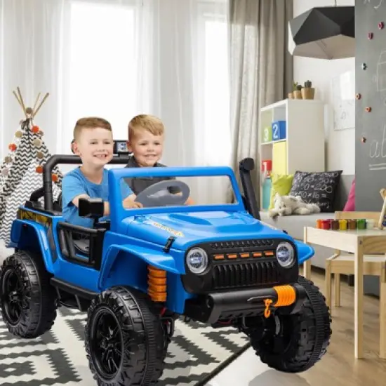 24V Ride-On Truck Car for Kids with Parent Remote Control &ndash; 3 Speeds, 4-Wheel Suspension, LED Lights, Music/MP3 Player & Safety Belt image {11}