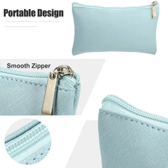 Unique Bargains PU Leather Travel Portable Makeup Organizer Bag 1 Pc image {2}