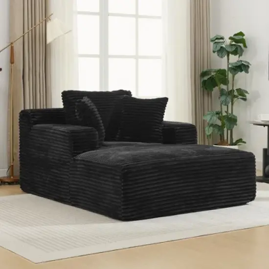 Full- compressed Chaise Lounge Sofa Bed 48.8" Upholstered Sofa Couch with Removable Pillows, Modern Sleeper Sofa for Living Room and Bedroom, Grey image {9}