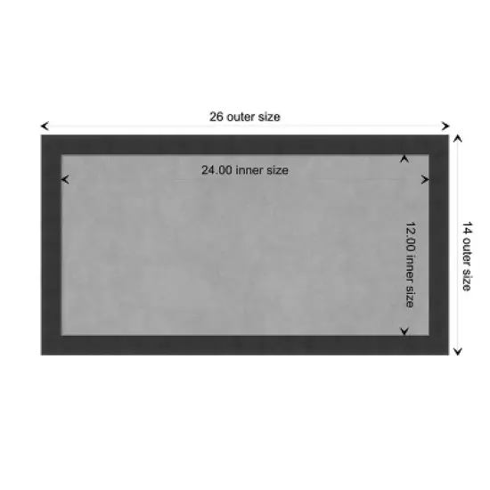 Amanti Art Mezzanotte Black Wood Framed Magnetic Board image {3}