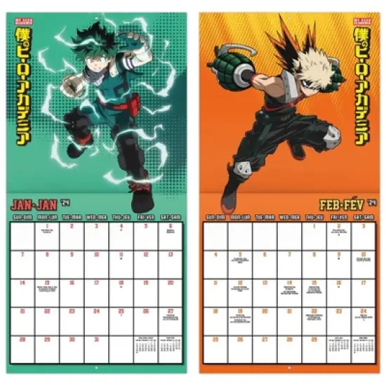 Trends International Inc. 2023-24 Wall Calendar 12"x12" Bilingual English/French My Hero Academia image {5}