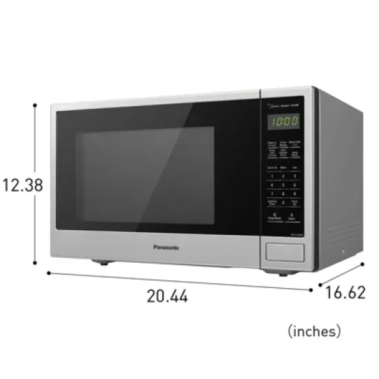 Panasonic 1.3 Countertop Microwave Oven Stainless Steel - SU696S: 1100 Watt, 23" Wide, Digital Display, Timer, Turntable image {3}