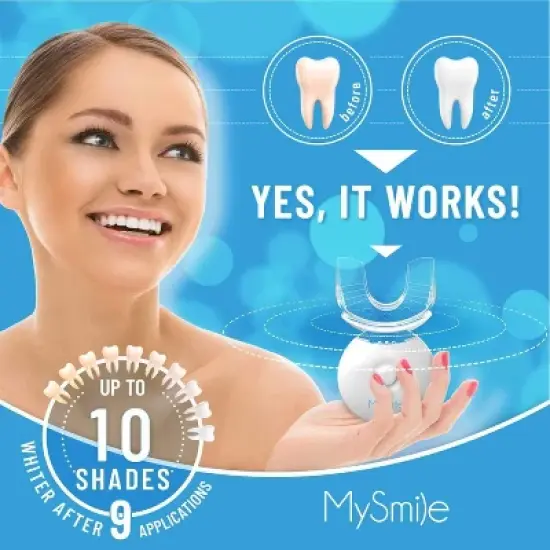 MySmile Teeth Whitening Kit with LED Light, 10 Min Fast Teeth Whitener, 18%  CP Teeth Whitening Gel image {1}