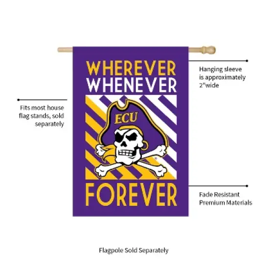 Evergreen NCAA East Carolina University House Flag 28 x 44 Inches Outdoor Decor for Homes and Gardens image {1}